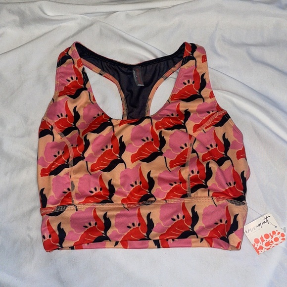 FP Movement by Free People Ashford Printed Synergy Top in Clementine Combo - Picture 3 of 3